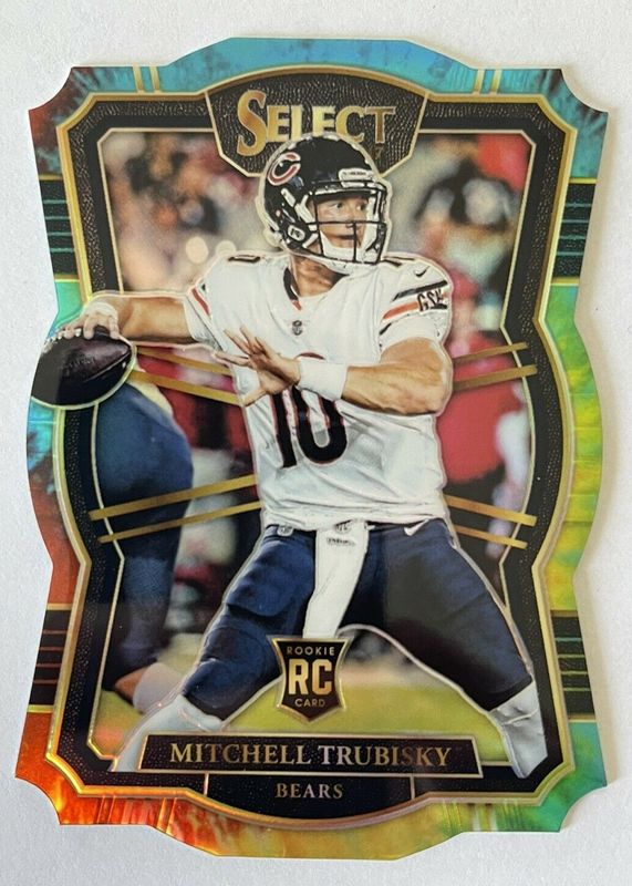 Mitchell Trubisky 2017 Select #197 Premier Level Tie-Dye Die-Cut /25 Rookie RAW