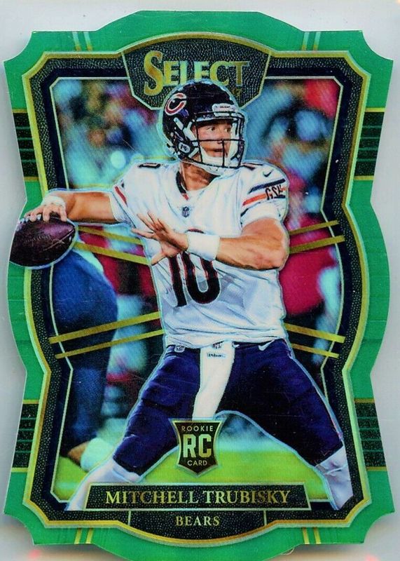 Mitchell Trubisky 2017 Select #197 Premier Level Green Die-Cut /5 Rookie PSA 10