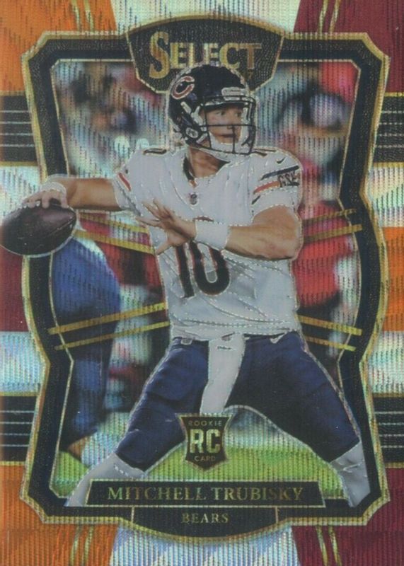 Mitchell Trubisky 2017 Select #197 Premier Level Tri-Color /149 Rookie BGS 9