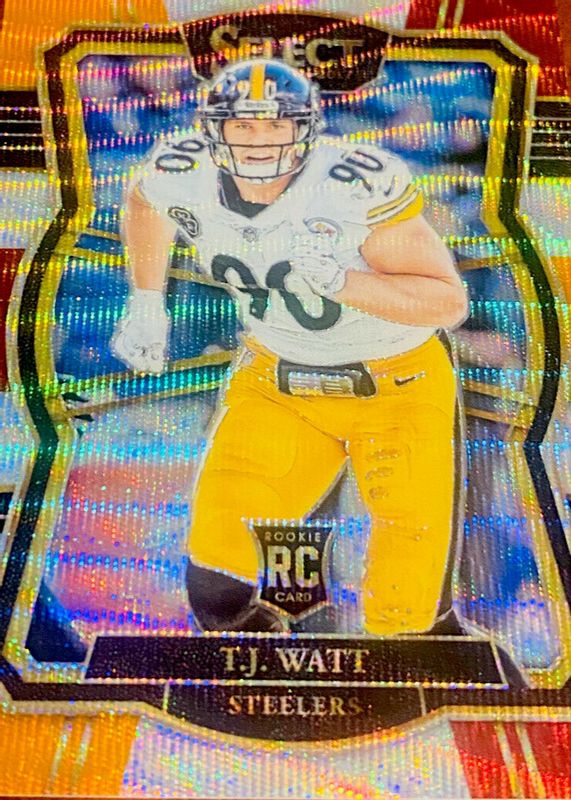 TJ Watt 2017 Select #124 Premier Level Tri-Color /149 Rookie RAW