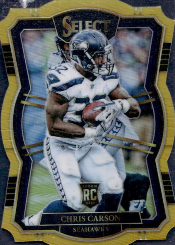 Chris Carson 2017 Select #192 Premier Level Gold Die-Cut /10 Rookie BGS 9.5