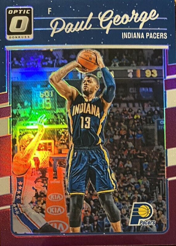 Paul George 2016 Optic #93 Purple PSA 9