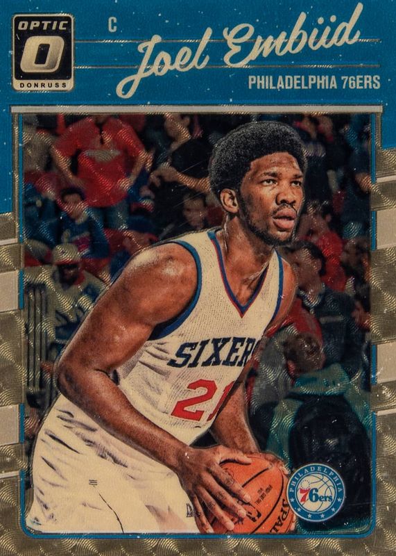 Joel Embiid 2016 Optic #1 Gold Vinyl /1 PSA 10