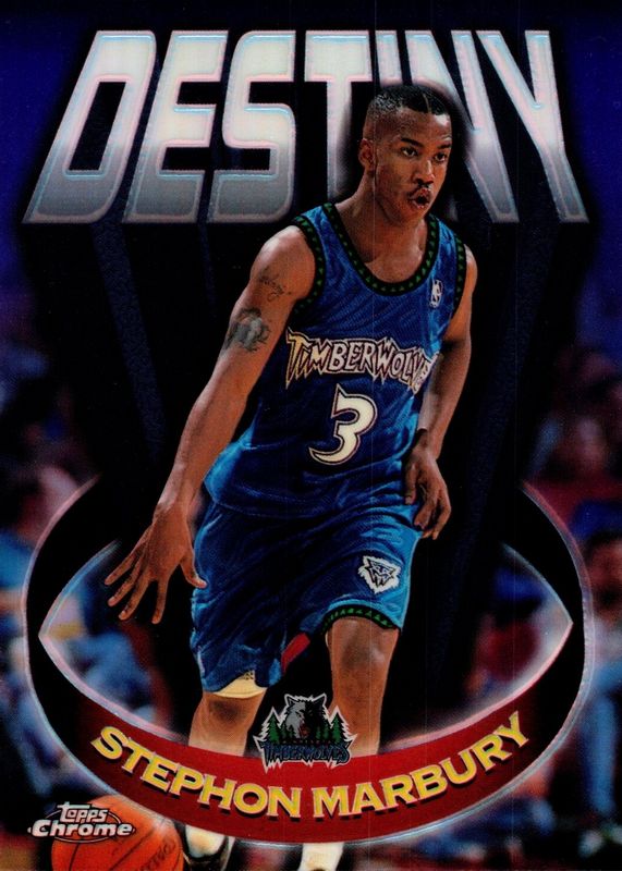 Stephon Marbury 1997 Topps Chrome #D10 Destiny - Refractor PSA 10