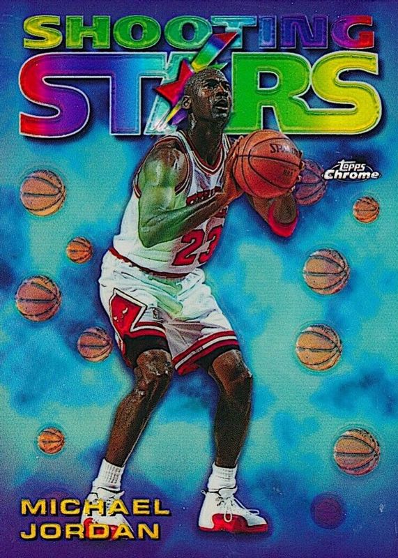 Michael Jordan 1997 Topps Chrome #6 Season's Best - Refractor (Shooting Stars) PSA 7