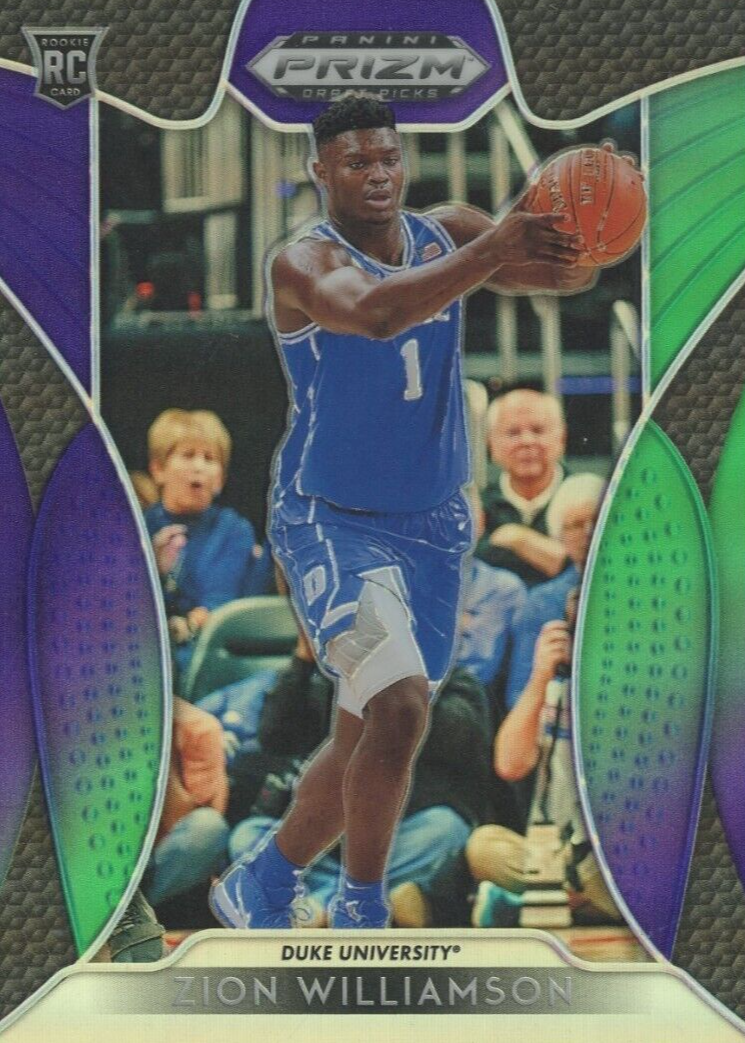Zion Williamson 2019 Prizm Draft Picks #64 Purple & Green /199