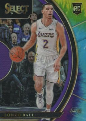 Lonzo Ball 2017-18 Panini Prizm PURPLE FAST BREAK /75 PSA 9