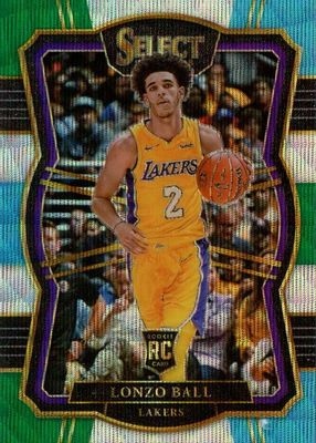 Lonzo Ball 2017-18 Panini Prizm PURPLE FAST BREAK /75 PSA 9