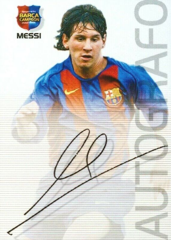 Lionel Messi 2004 Panini Megacracks #89 Base (Autografo) Rookie BGS 7