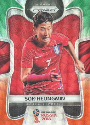 2018 Prizm World Cup #187 Green & Orange Wave