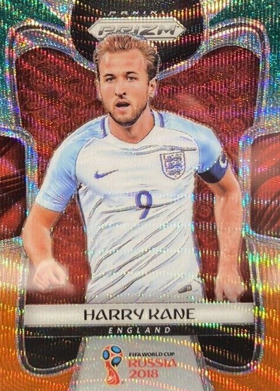 Harry Kane 2018 Prizm World Cup #62 Green & Orange Wave PSA 10