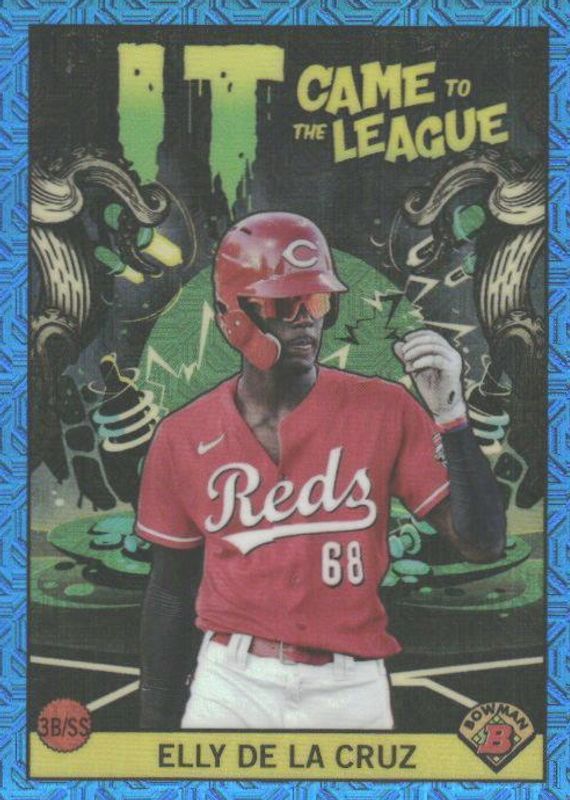 Elly De La Cruz 2022 Bowman Mega Box #ICFL-19 It Came to the League - Blue Refractor /150 PSA 8