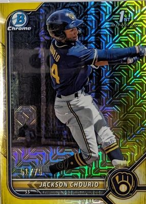 2022 Bowman Mega Box #BCP-79 Chrome Prospects - Yellow Refractor /75 (1st)