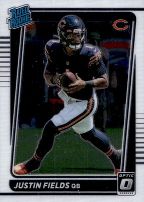 Justin Fields rated rookie サイン NFL カード 2021 Donruss Optic Justin Fields RC Stars Rated Rookie #204