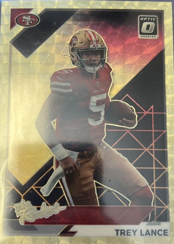 Trey Lance 2021 Optic #TR-3 The Rookies - Gold Vinyl /1 PSA 10