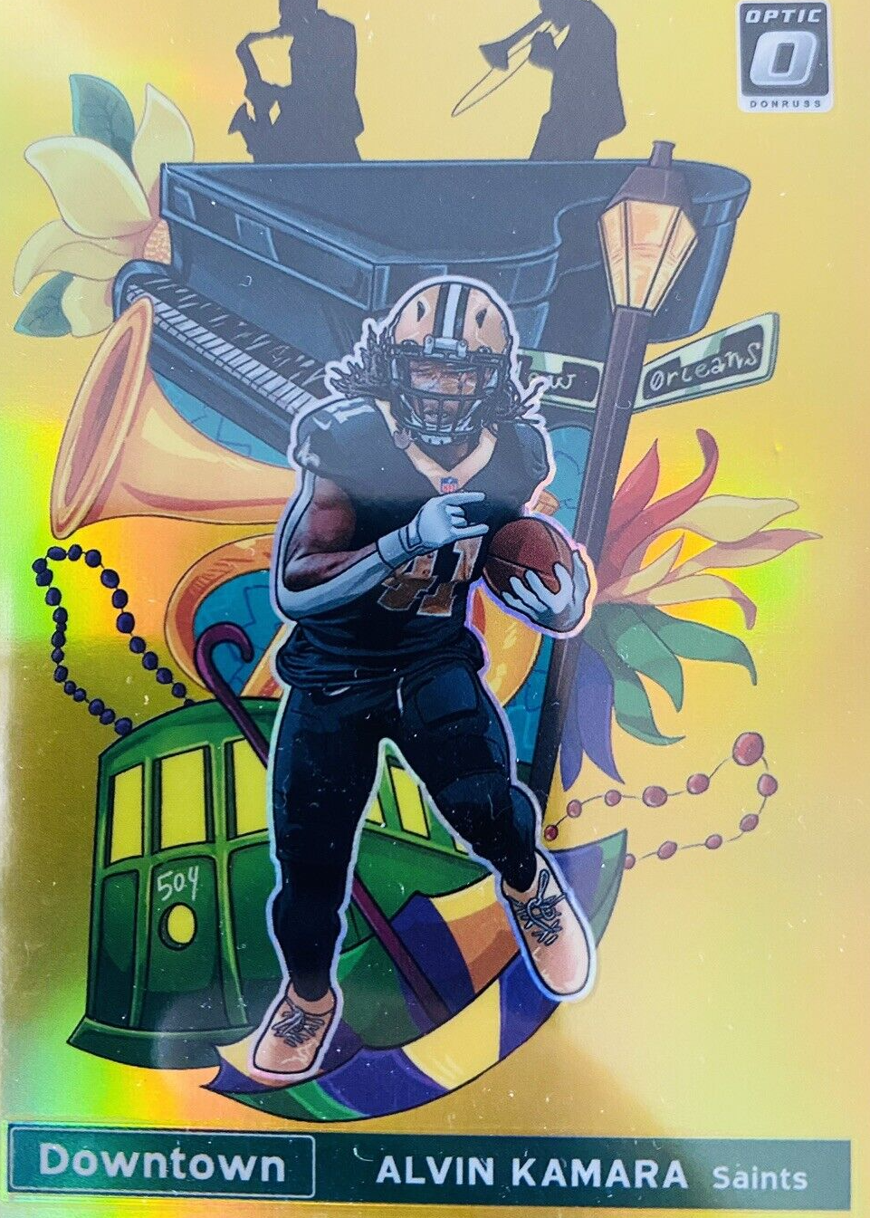 Alvin Kamara 2021 Optic #DT-22 Downtown - Gold /10 Price Guide
