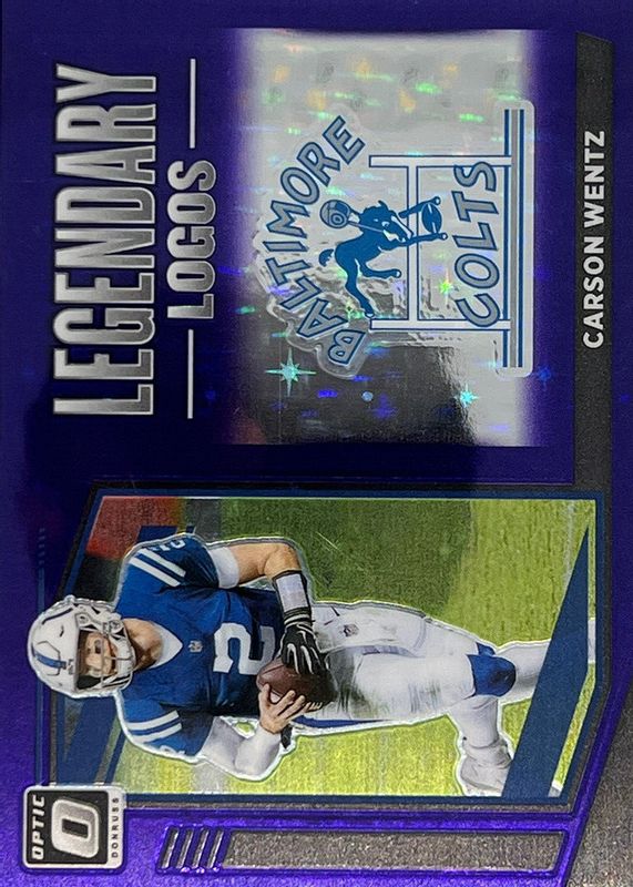 Carson Wentz 2021 Optic #LL-9 Legendary Logos - Purple Stars /25 SGC 10