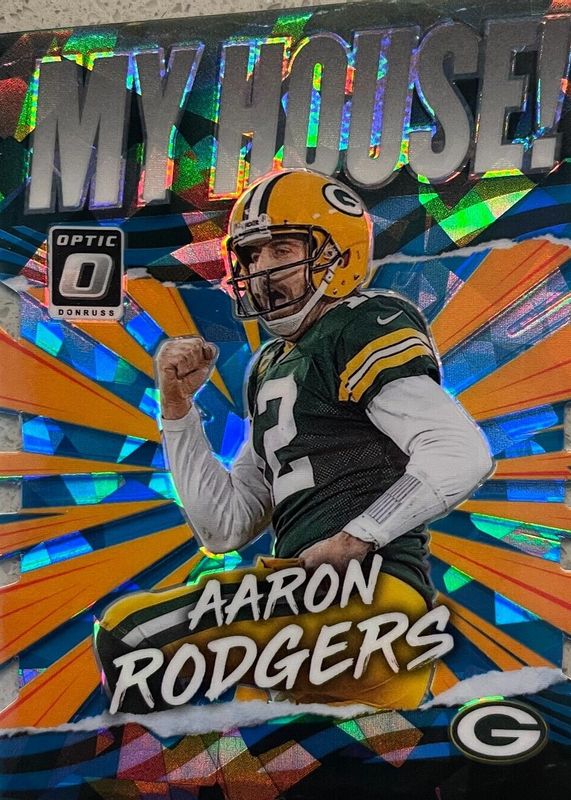 Aaron Rodgers 2021 Optic #MH-15 My House! - Ice /15 SGC 10