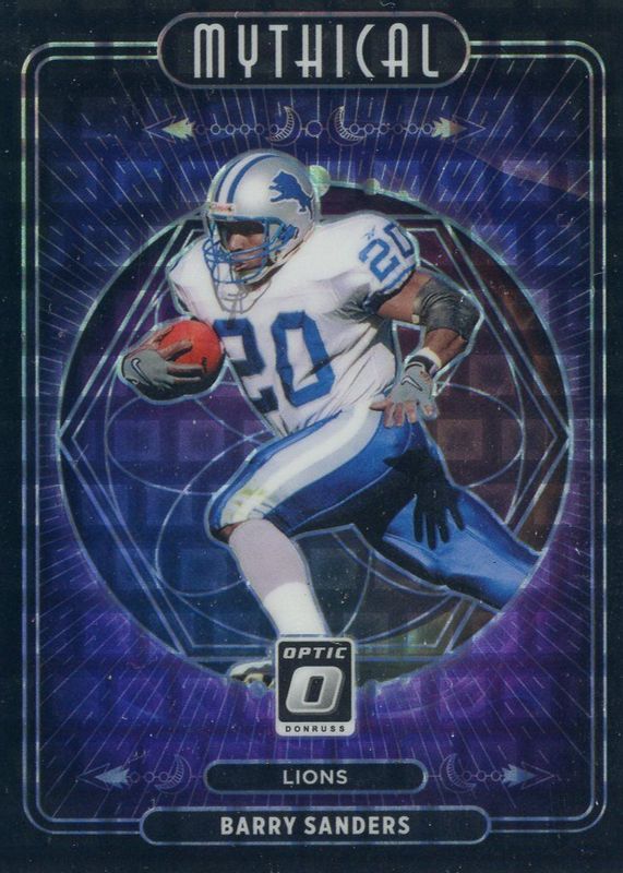 Barry Sanders 2021 Optic #MY-14 Mythical - Black Pandora /25 BGS 9