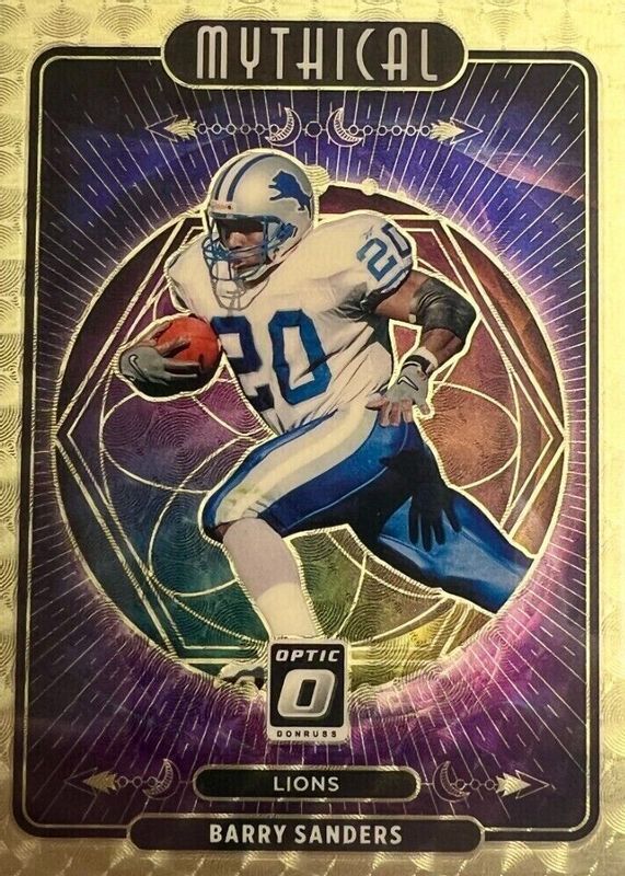 Barry Sanders 2021 Optic #MY-14 Mythical - Gold Vinyl /1 RAW