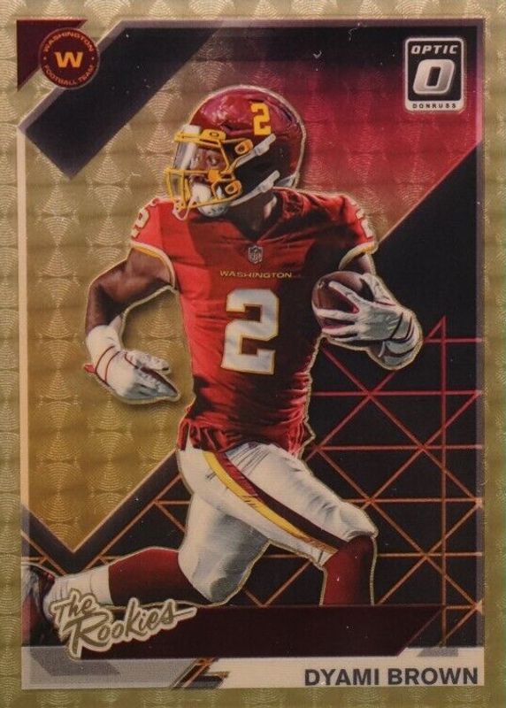 Dyami Brown 2021 Optic #TR-16 The Rookies - Gold Vinyl /1 RAW