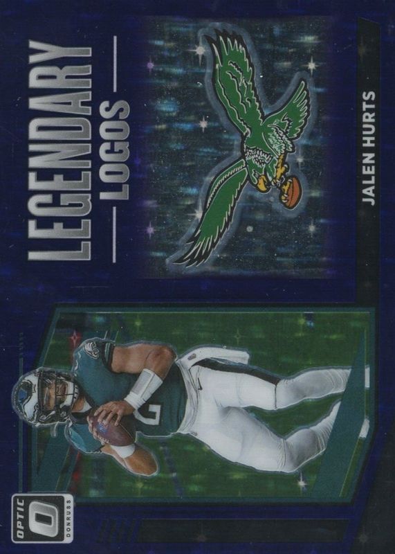 Jalen Hurts 2021 Optic #LL-16 Legendary Logos - Purple Stars /25 RAW