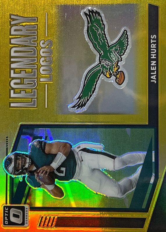 Jalen Hurts 2021 Optic #LL-16 Legendary Logos - Gold /10 RAW
