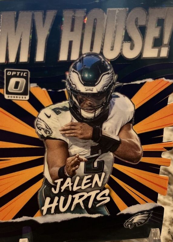 Jalen Hurts 2021 Optic #MH-14 My House! - Purple Stars /25 RAW