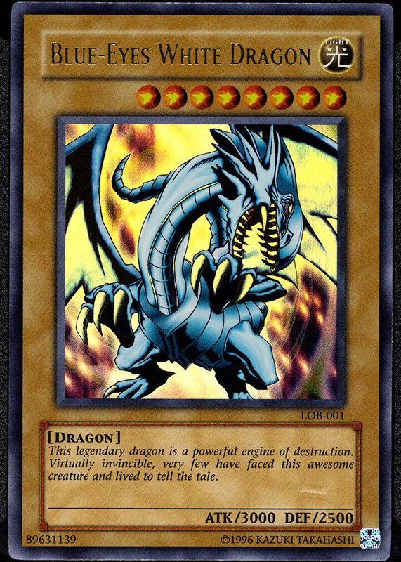 2002 Legend of Blue Eyes White Dragon #LOB-001 Base (Ultra Rare)