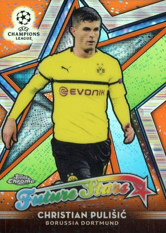 Christian Pulisic 2018 Topps Chrome UEFA Champions League #FS-CP Future Stars - Orange Refractor /25 RAW