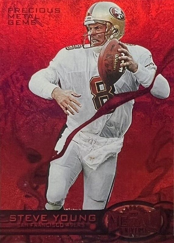 Steve Young 1997 Metal Universe #27 Precious Metal Gems Red /135 SGC 5.5