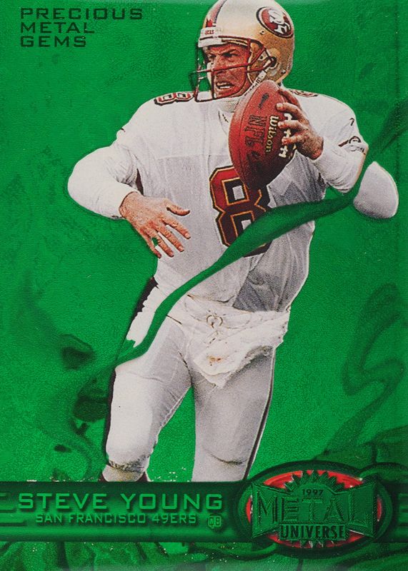 Steve Young 1997 Metal Universe #27 Precious Metal Gems Green /15 BGS 5.5