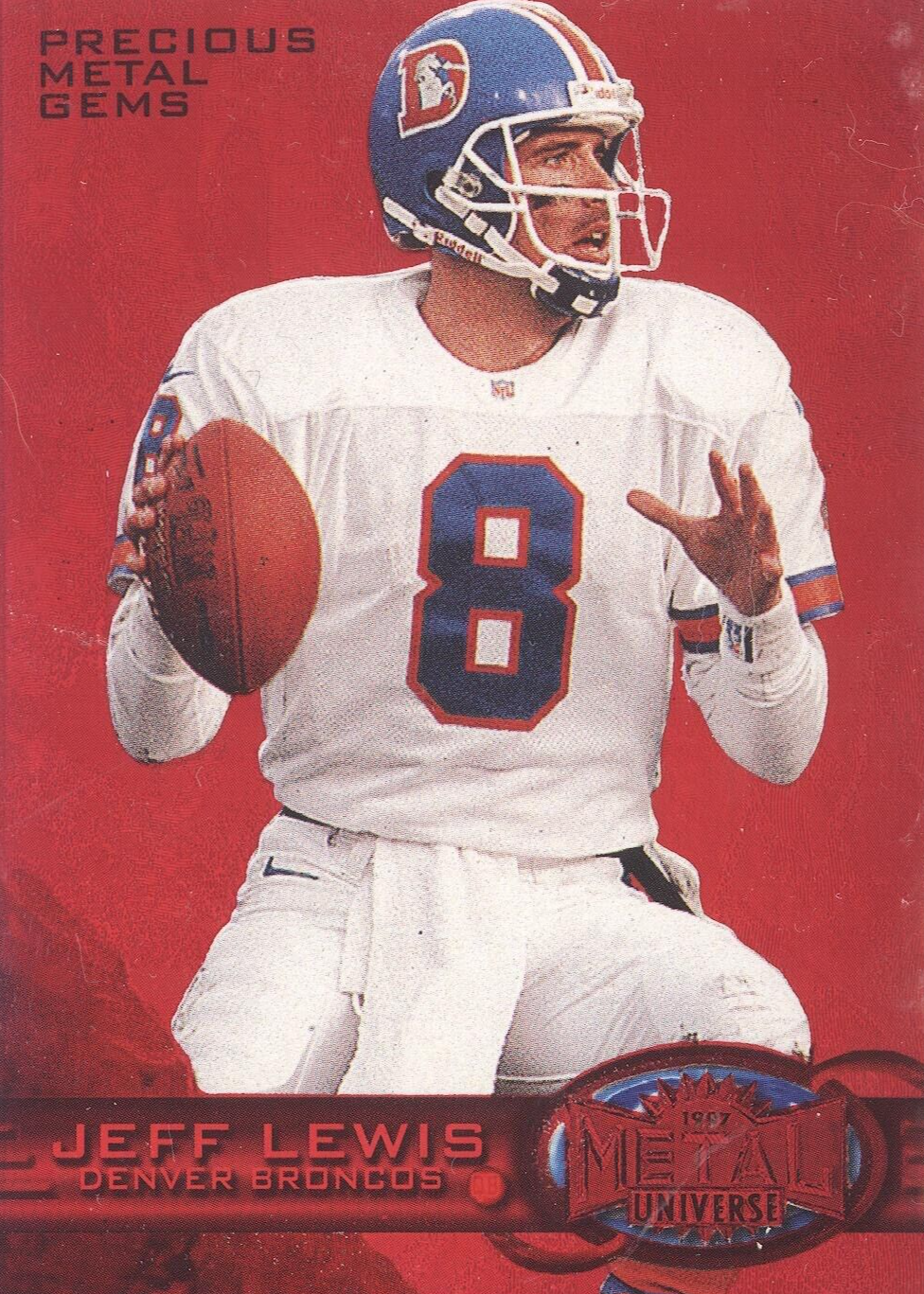 Jeff Lewis 1997 Metal Universe #101 Precious Metal Gems Red /135 