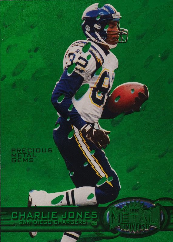 Charlie Jones 1997 Metal Universe #149 Precious Metal Gems Green /15 SGC 8