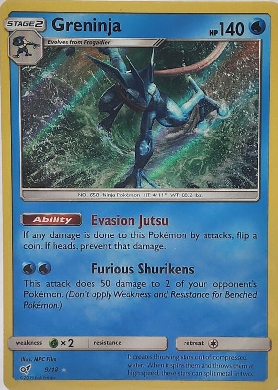 Greninja 2019 Detective Pikachu #9/18 Holo RAW TCG (NEAR MINT)