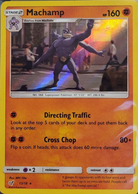 Machamp 2019 Detective Pikachu #13/18 Holo RAW TCG (NEAR MINT)