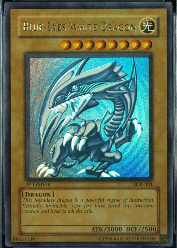 Blue-Eyes White Dragon 2002 Starter Deck: Kaiba #SDK-001 1st Edition (Ultra Rare) SGC 8.5