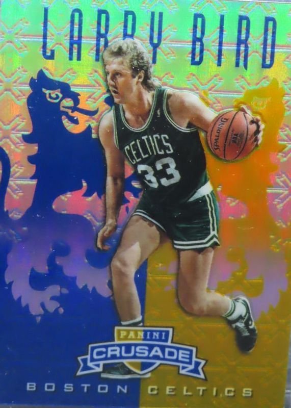 Larry Bird 2012 Crusade #75 Prizm Blue & Gold PSA 10