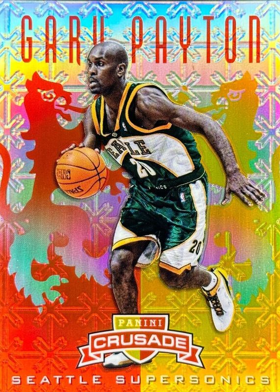 Gary Payton 2012 Crusade #91 Prizm Red & Gold /99 SGC 10