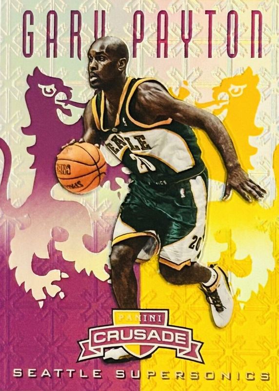 Gary Payton 2012 Crusade #91 Prizm Purple & Gold /49 RAW