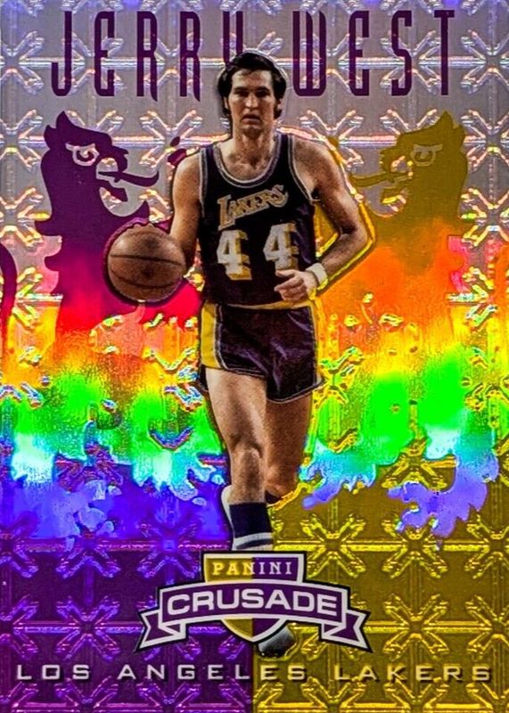 Jerry West 2012 Crusade #84 Prizm Purple & Gold /49 RAW