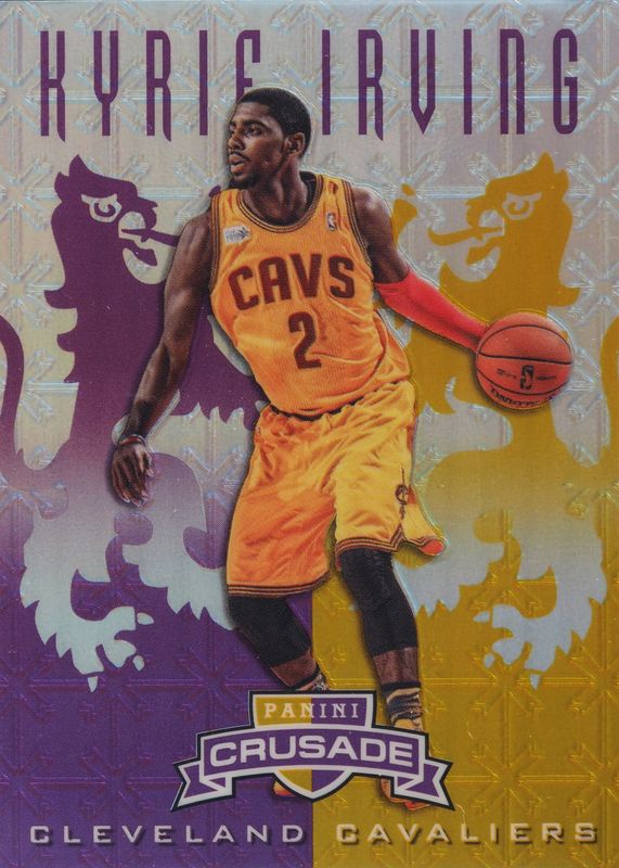 Kyrie Irving 2012 Crusade #25 Prizm Purple & Gold /49 Rookie PSA 9