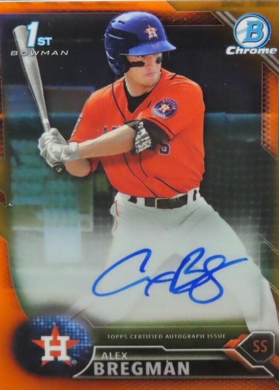 Alex Bregman 2016 Bowman #CPA-AB Chrome Prospect Auto - Orange Refractor /25 (1st) PSA 10