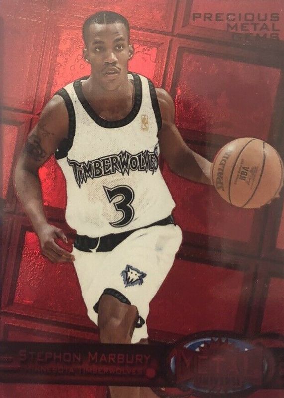 Stephon Marbury 1997 Metal Universe #90 Precious Metal Gems Red /90 SGC 6