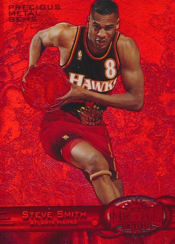 Steve Smith (NBA) 1997 Metal Universe #6 Precious Metal Gems Red /90 SGC 9