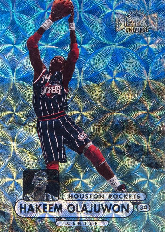 Hakeem Olajuwon 1997 Metal Universe Championship #61 Precious Metal Gems /50 PSA 8.5