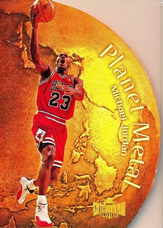 Michael Jordan 1998 Metal Universe #1-PM Planet Metal PSA 8