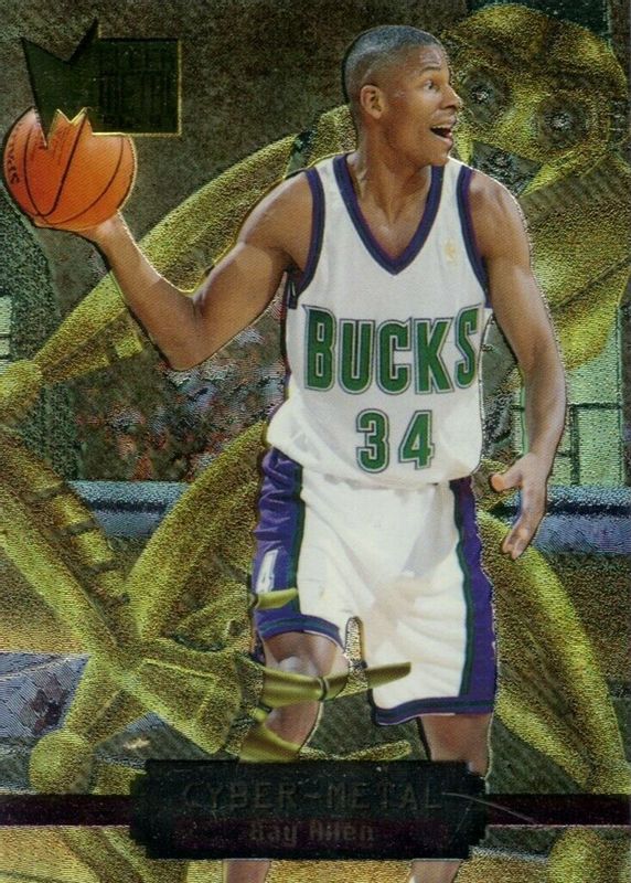 Ray Allen 1996 Metal #2 Cyber-Metal Rookie BGS 9