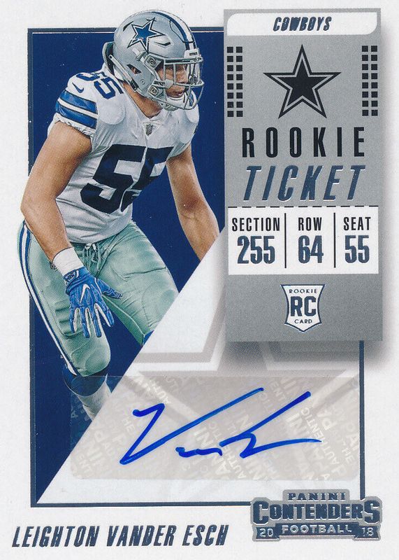 Leighton Vander Esch 2018 Contenders #154 Rookie Ticket Auto Rookie PSA 10