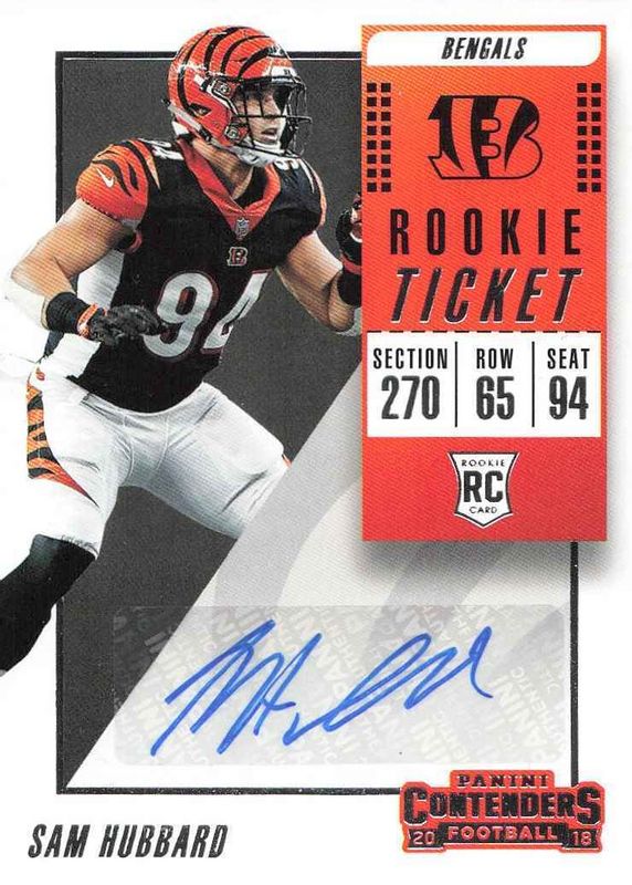 Sam Hubbard 2018 Contenders #170 Rookie Ticket Auto Rookie SGC 9.5